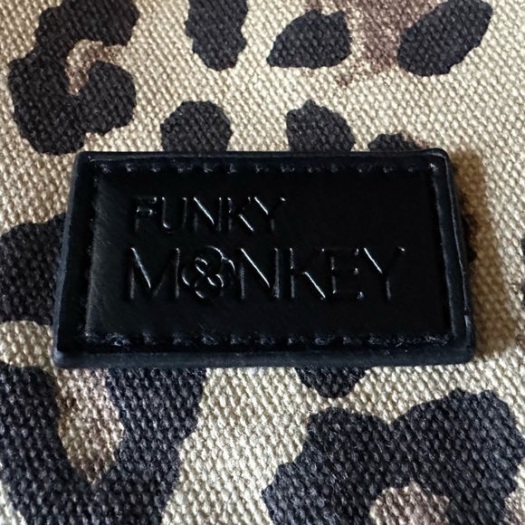 Funky Monkey Clutch Leopard and Black with Burgundy lining fold over NWOT - Picture 4 of 4